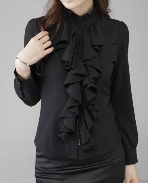 women blouses black color with lace - Click Image to Close